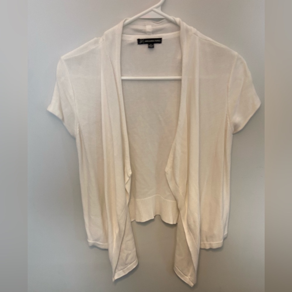 Adrianna Papell White Shrug Sweater, Small